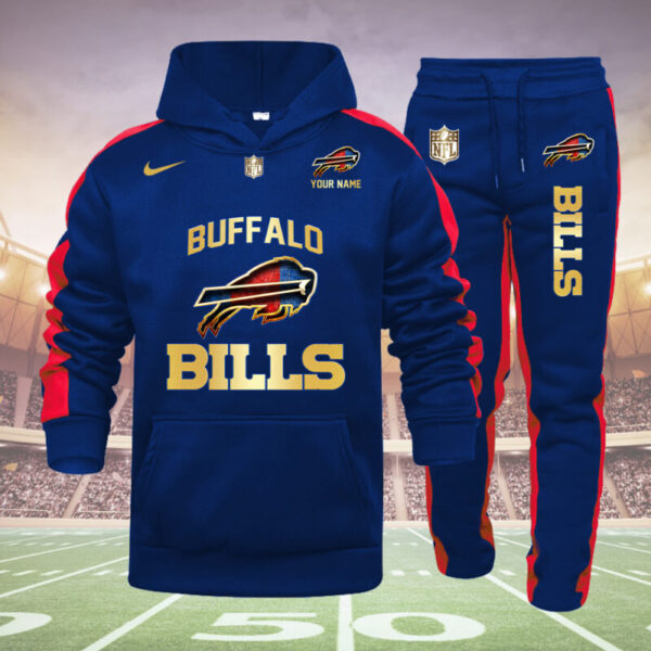 Buffalo Bills-NFL 32 Teams Personlized Golden Logo Hoodie Set-SP11012468ID03