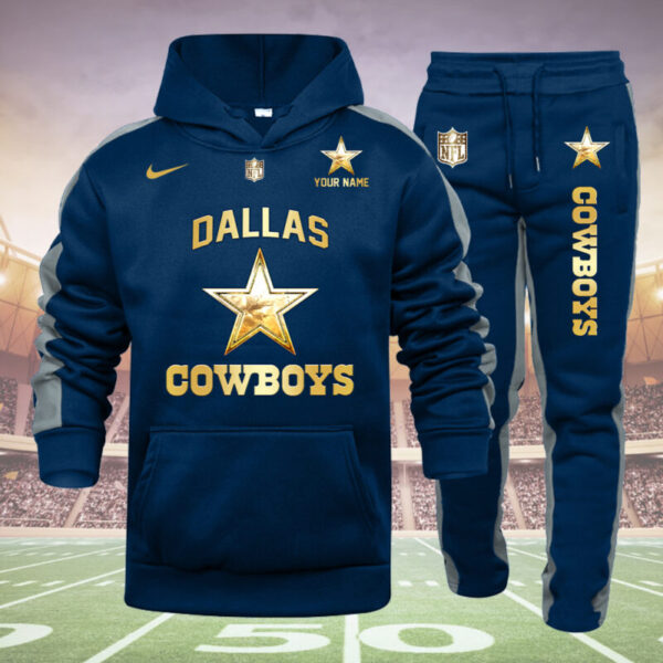 Dallas Cowboys-NFL 32 Teams Personlized Golden Logo Hoodie Set-SP11012470ID03