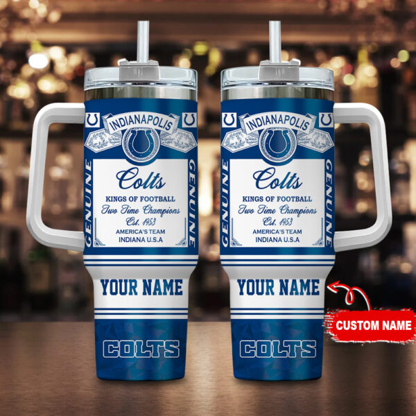 Indianapolis Colts-NFL Kings of Football Personalized Tumbler 40Oz-SP02012414ID06DS02