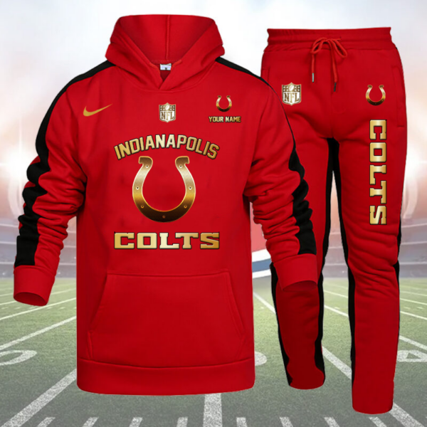 Indianapolis Colts-NFL 32 Teams Personlized Golden Logo Hoodie Set-SP12012414ID03DS01