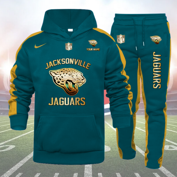 Jacksonville Jaguars-NFL 32 Teams Personlized Golden Logo Hoodie Set-SP12012415ID03DS01