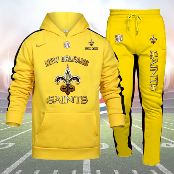 New Orleans Saints-NFL 32 Teams Personlized Golden Logo Hoodie Set-SP12012423ID03DS01