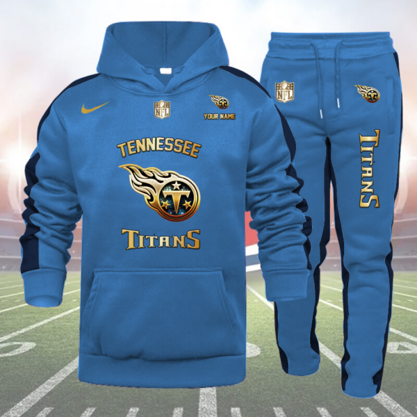 Tennessee Titans-NFL 32 Teams Personlized Golden Logo Hoodie Set-SP12012431ID03DS01