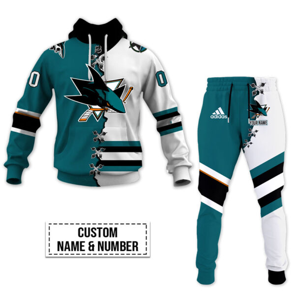 San Jose Sharks-Personalized NHL Mix Jersey Hoodie Set OFF 40%