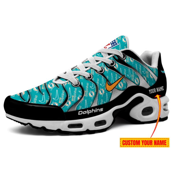 Miami Dolphins Pattern Side Stripe Personalized Shoes