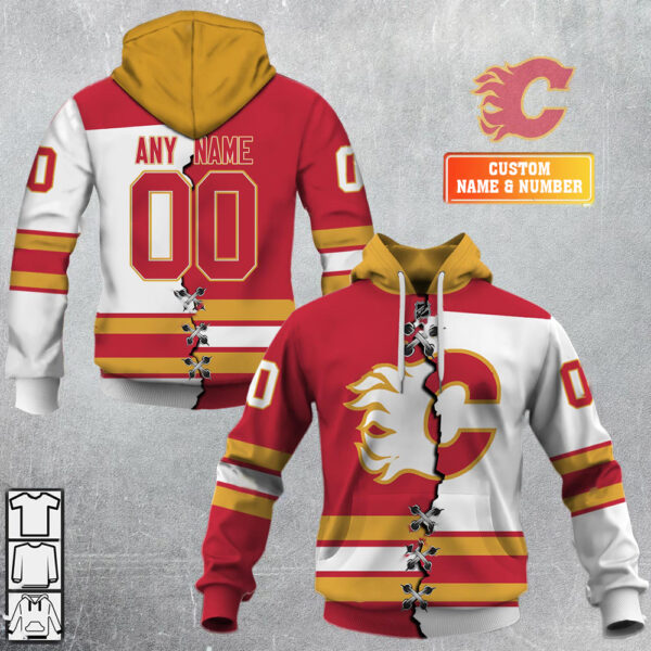 Calgary Flames-Personalized NHL Mix Jersey