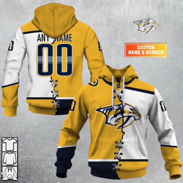 Nashville Predators-Personalized NHL Mix Jersey
