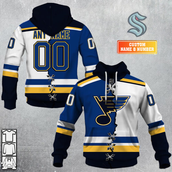 St Louis Blues-Personalized NHL Mix Jersey