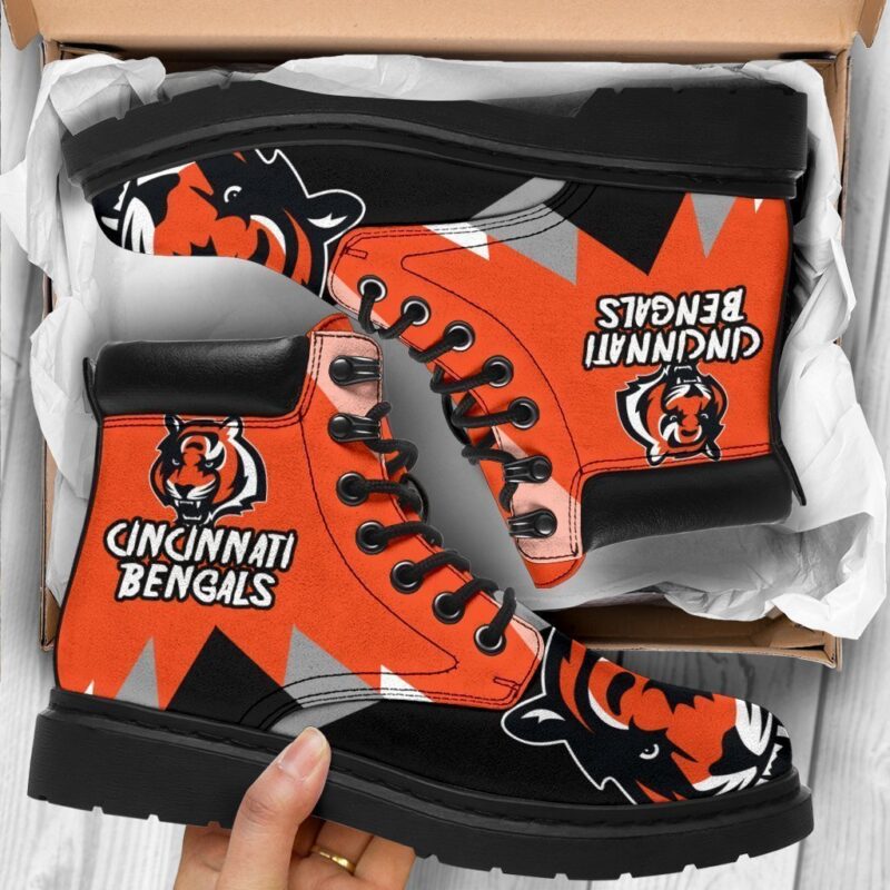 Cincinnati Bengals All Season Boots | Casual Shoes | Vegan Leather Custom Boot Shoes TB135