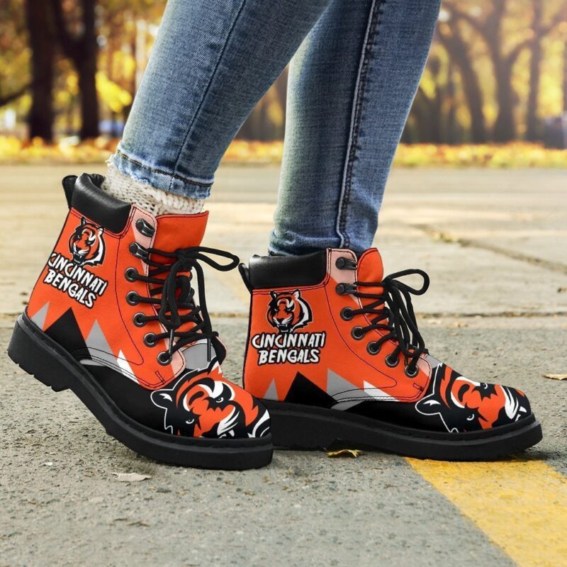 Cincinnati Bengals All Season Boots | Casual Shoes | Vegan Leather Custom Boot Shoes TB135