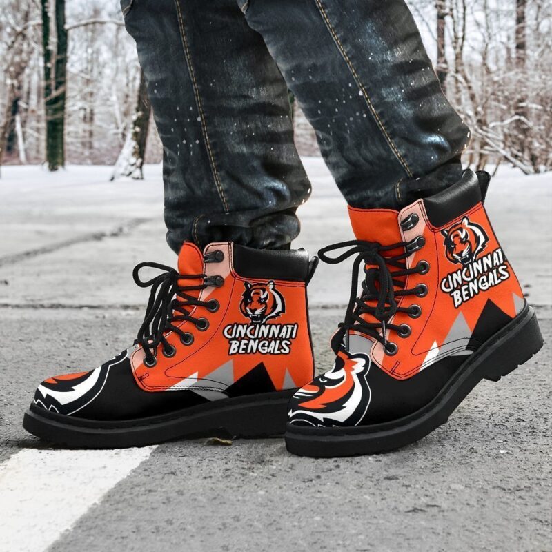 Cincinnati Bengals All Season Boots | Casual Shoes | Vegan Leather Custom Boot Shoes TB135