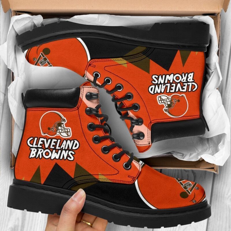 Cleveland Browns All Season Boots | Casual Shoes | Vegan Leather Custom Boot Shoes TB141