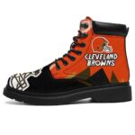 Cleveland Browns All Season Boots | Casual Shoes | Vegan Leather Custom Boot Shoes TB141
