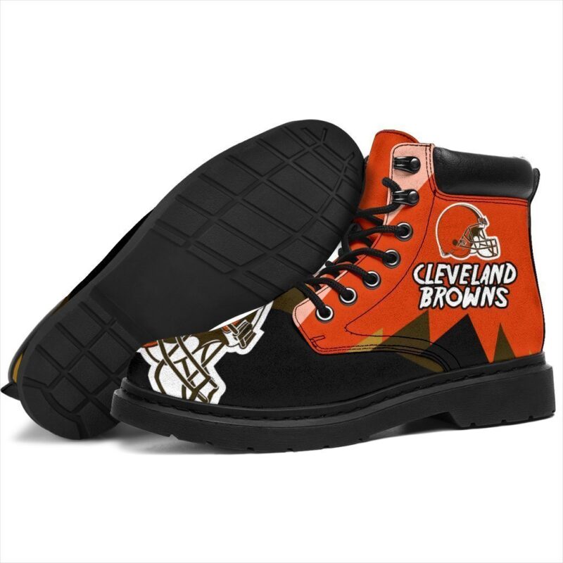 Cleveland Browns All Season Boots | Casual Shoes | Vegan Leather Custom Boot Shoes TB141