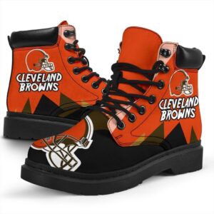 Cleveland Browns All Season Boots | Casual Shoes | Vegan Leather Custom Boot Shoes TB141