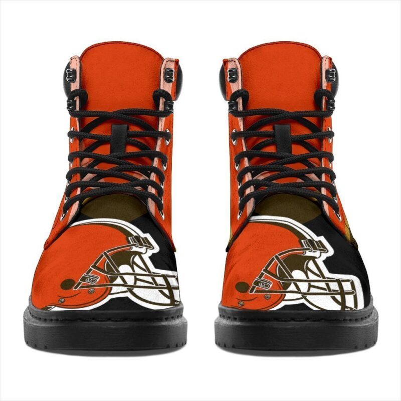 Cleveland Browns All Season Boots | Casual Shoes | Vegan Leather Custom Boot Shoes TB141