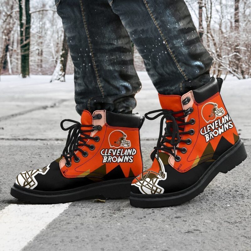 Cleveland Browns All Season Boots | Casual Shoes | Vegan Leather Custom Boot Shoes TB141