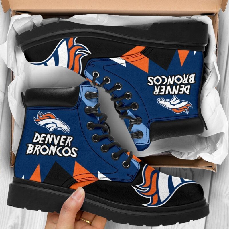 Denver Broncos All Season Boots | Casual Shoes | Vegan Leather Custom Boot Shoes TB138