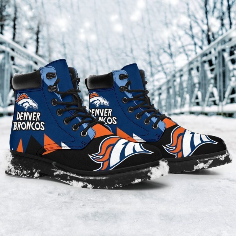 Denver Broncos All Season Boots | Casual Shoes | Vegan Leather Custom Boot Shoes TB138