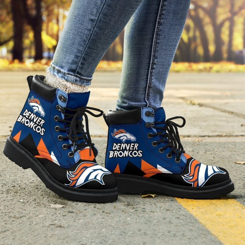 Denver Broncos All Season Boots | Casual Shoes | Vegan Leather Custom Boot Shoes TB138