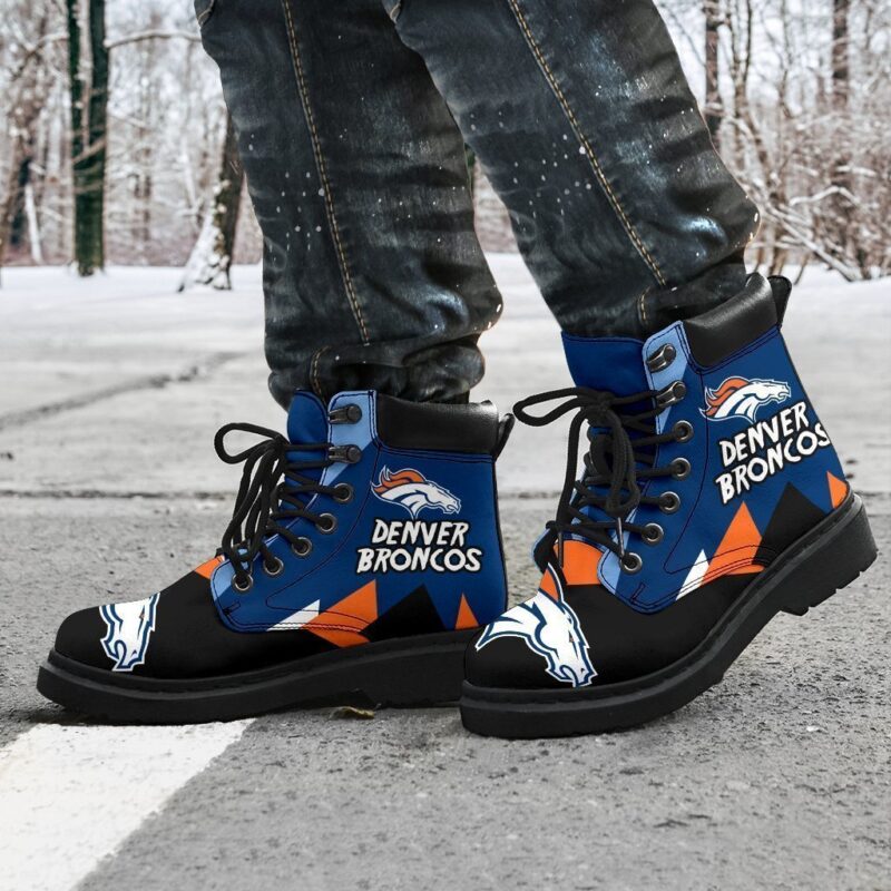 Denver Broncos All Season Boots | Casual Shoes | Vegan Leather Custom Boot Shoes TB138