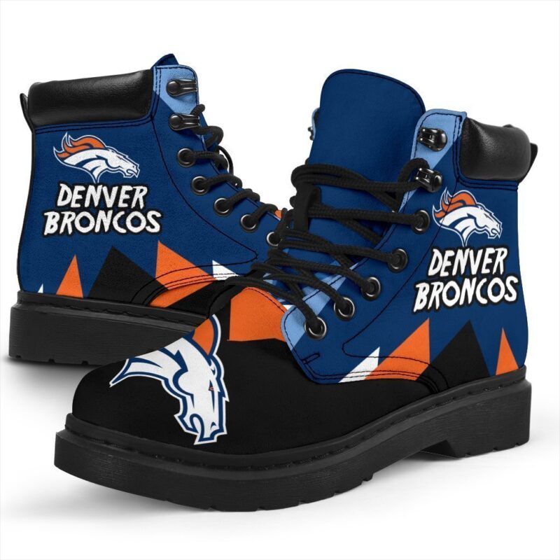 Denver Broncos All Season Boots | Casual Shoes | Vegan Leather Custom Boot Shoes TB138