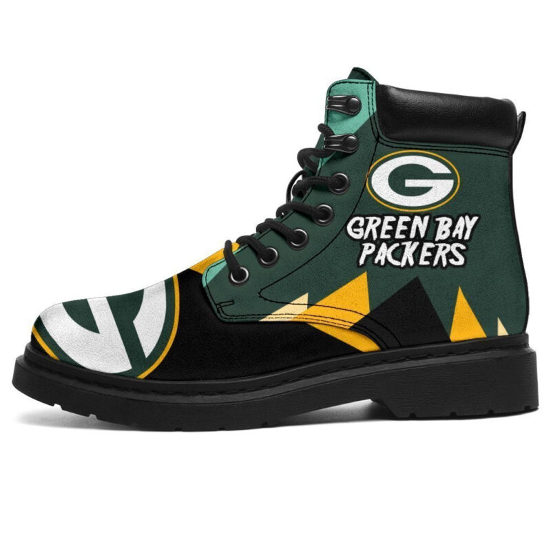 Green Bay Packers All Season Boots | Casual Shoes | Vegan Leather Custom Boot Shoes TB130