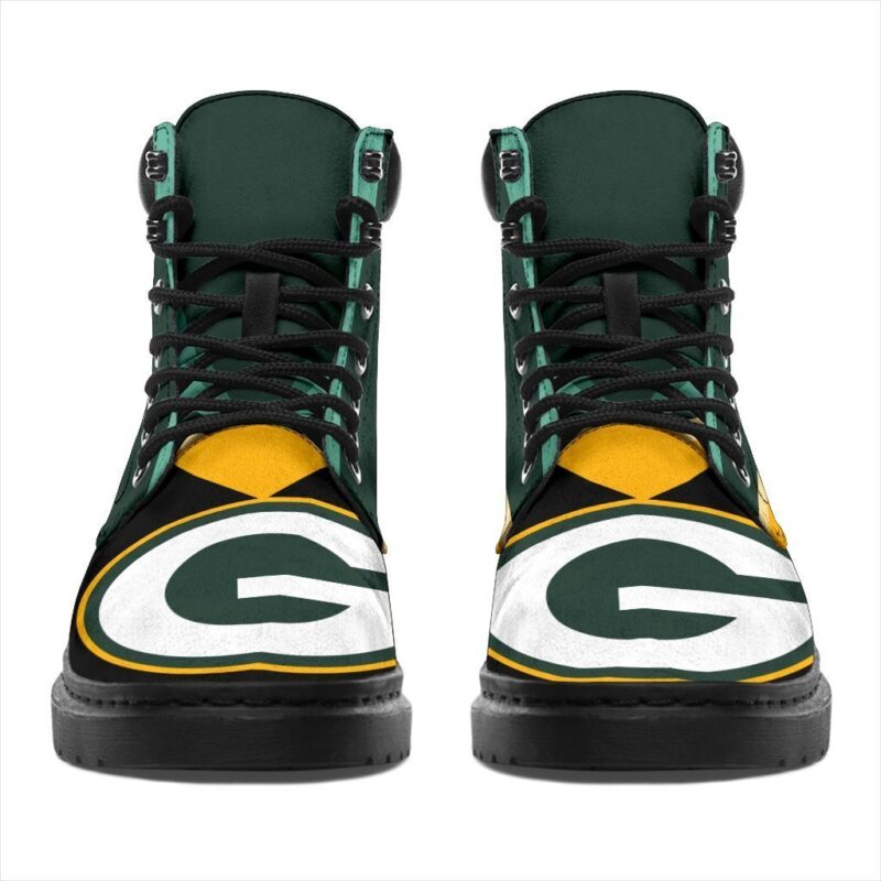 Green Bay Packers All Season Boots | Casual Shoes | Vegan Leather Custom Boot Shoes TB130