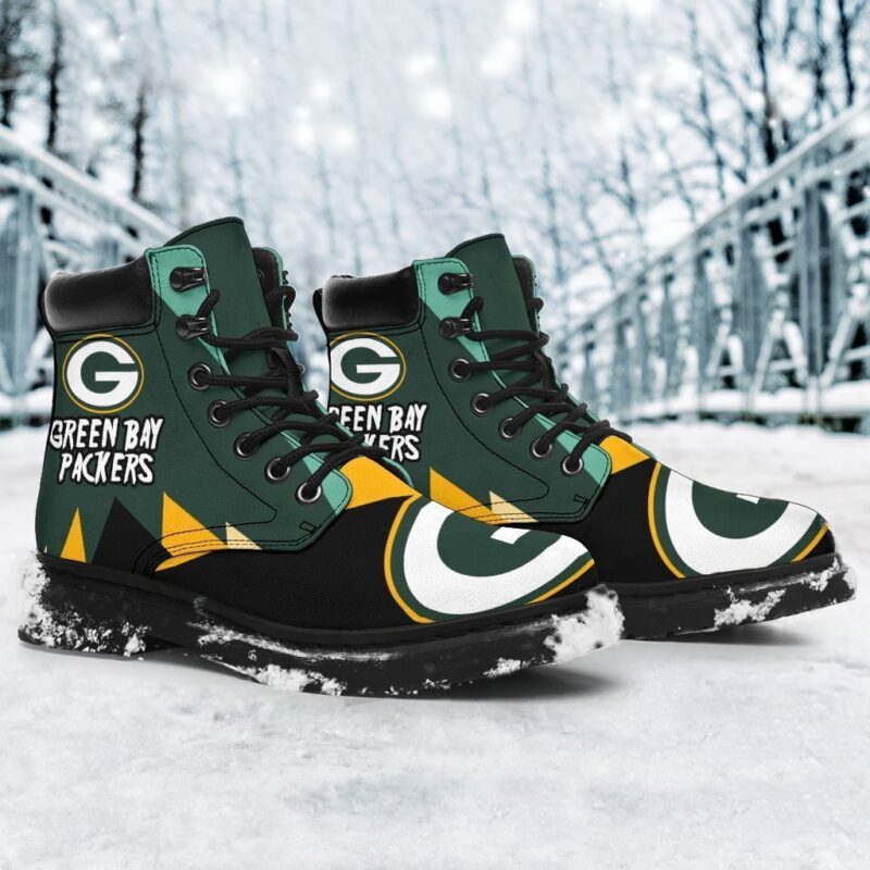 Green Bay Packers All Season Boots | Casual Shoes | Vegan Leather Custom Boot Shoes TB130