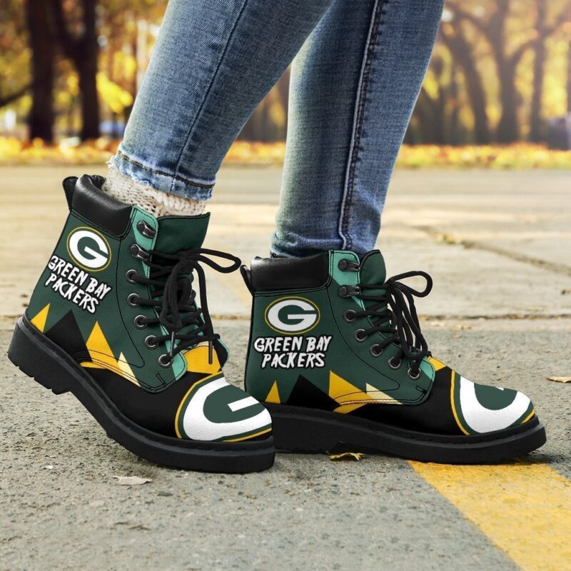 Green Bay Packers All Season Boots | Casual Shoes | Vegan Leather Custom Boot Shoes TB130