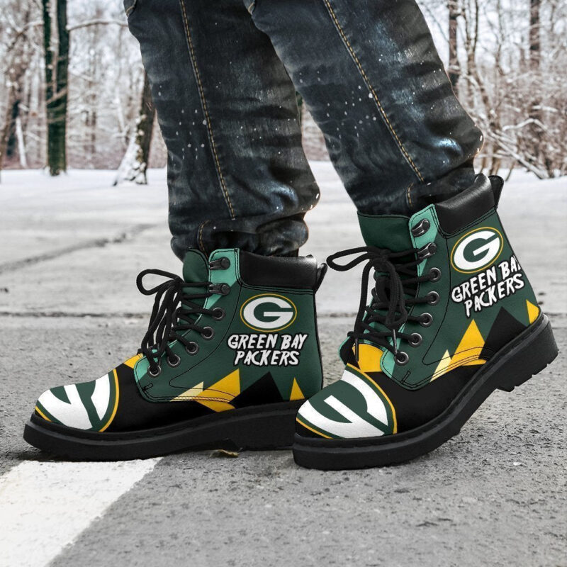 Green Bay Packers All Season Boots | Casual Shoes | Vegan Leather Custom Boot Shoes TB130