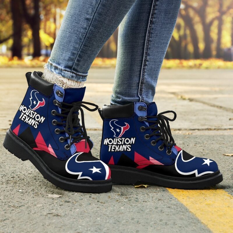 Houston Texans All Season Boots | Casual Shoes | Vegan Leather Custom Boot Shoes TB144