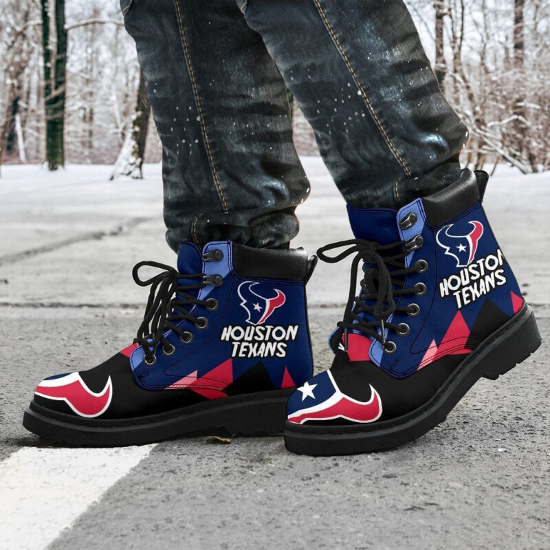 Houston Texans All Season Boots | Casual Shoes | Vegan Leather Custom Boot Shoes TB144