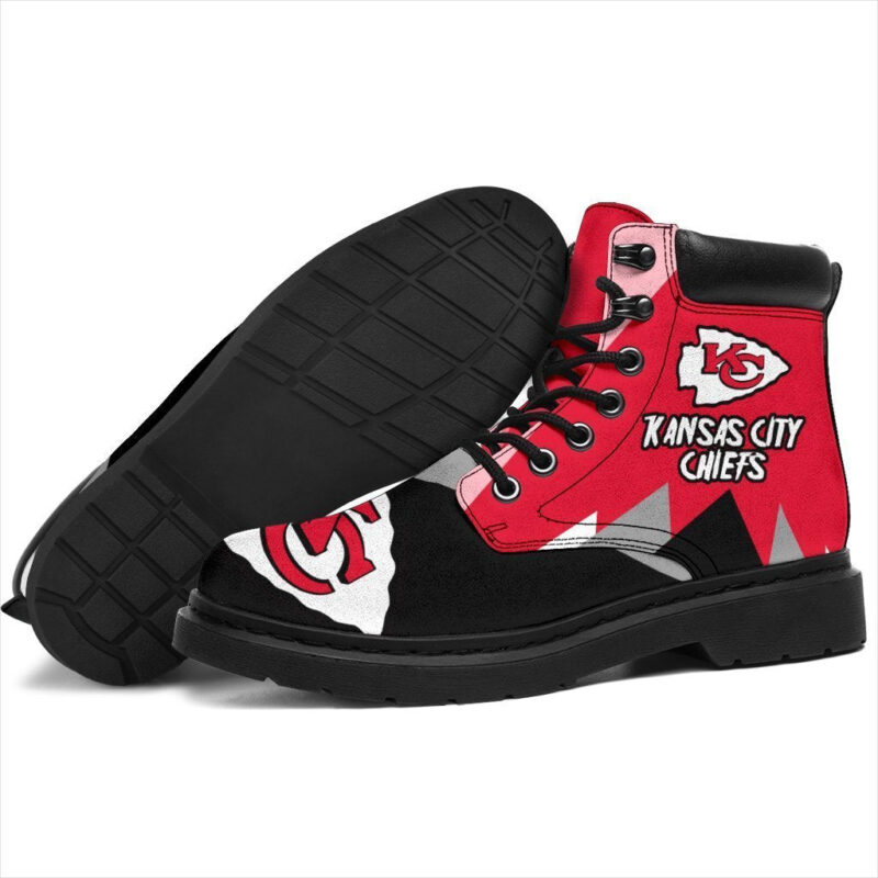 Kansas City Chiefs All Season Boots | Casual Shoes | Vegan Leather Custom Boot Shoes TB132