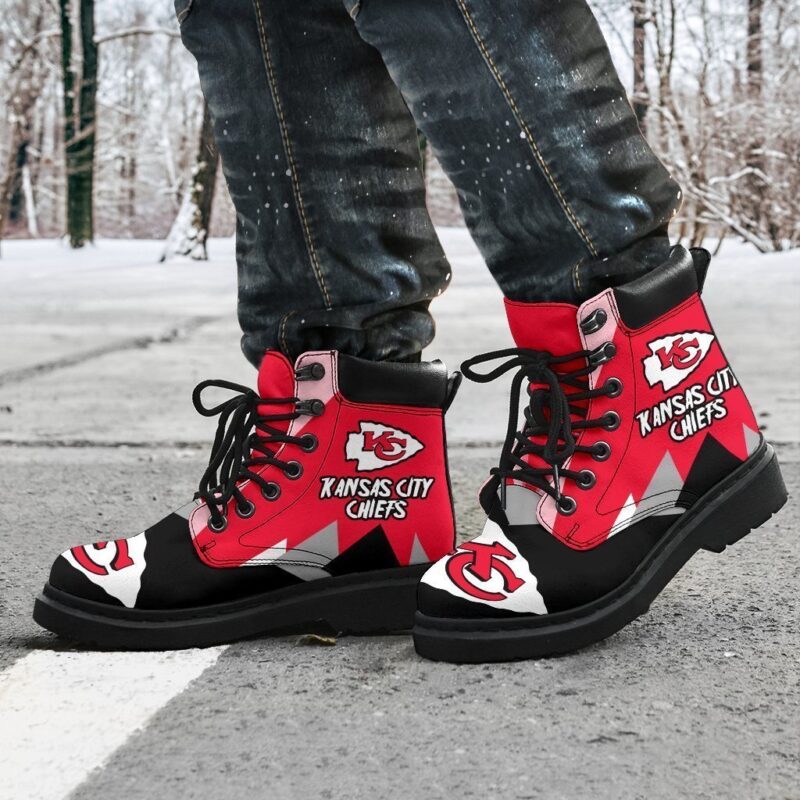 Kansas City Chiefs All Season Boots | Casual Shoes | Vegan Leather Custom Boot Shoes TB132