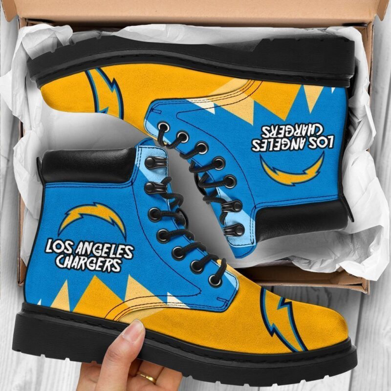 Los Angeles Chargers All Season Boots | Casual Shoes | Vegan Leather Custom Boot Shoes TB133