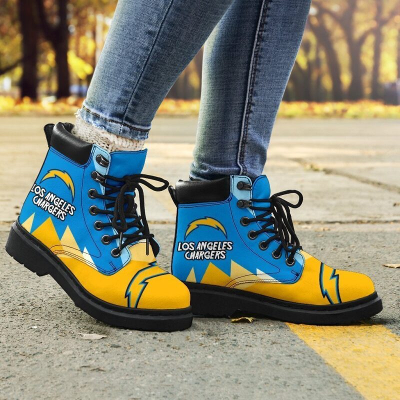 Los Angeles Chargers All Season Boots | Casual Shoes | Vegan Leather Custom Boot Shoes TB133