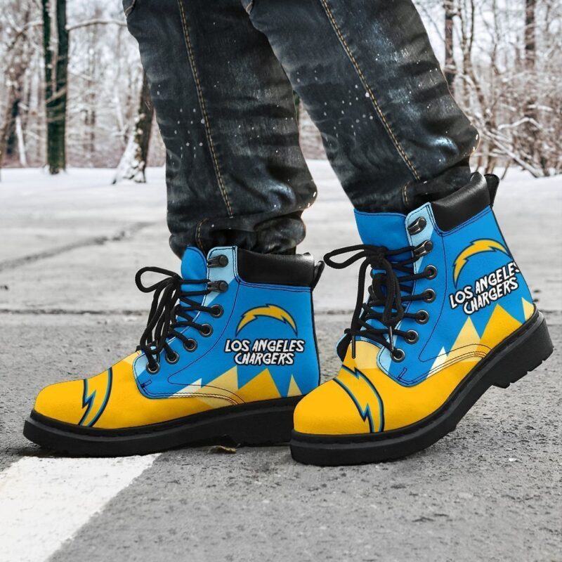 Los Angeles Chargers All Season Boots | Casual Shoes | Vegan Leather Custom Boot Shoes TB133