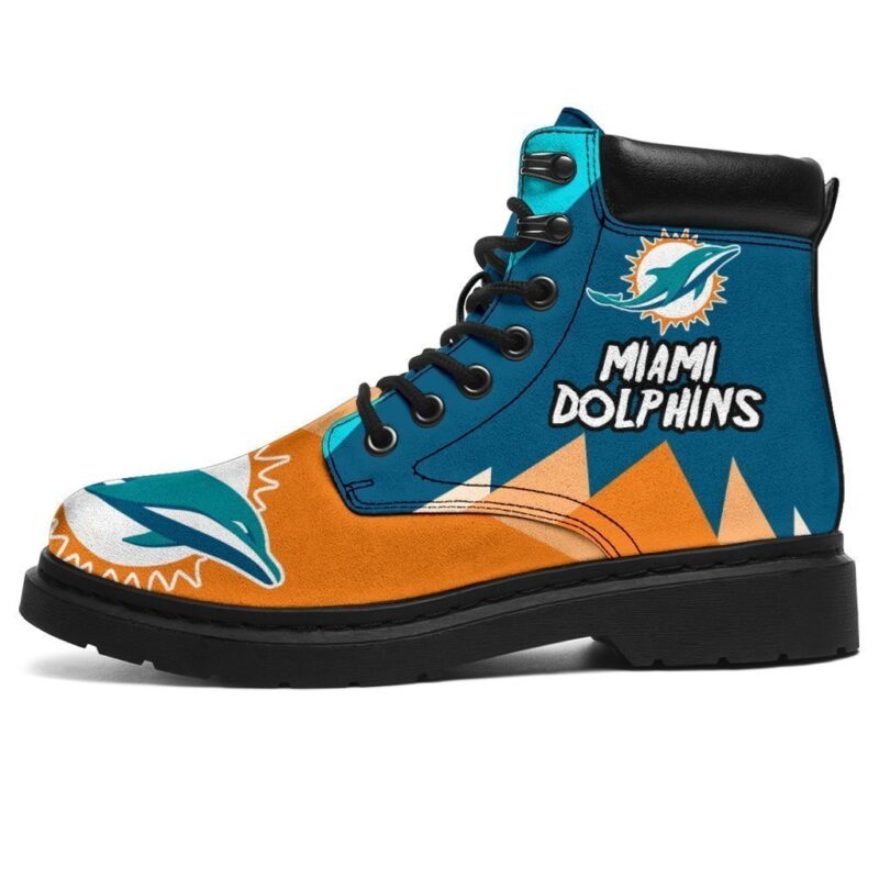 Miami Dolphins All Season Boots | Casual Shoes | Vegan Leather Custom Boot Shoes TB143