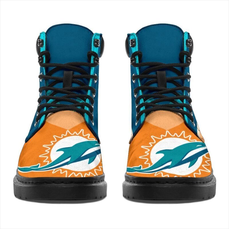 Miami Dolphins All Season Boots | Casual Shoes | Vegan Leather Custom Boot Shoes TB143