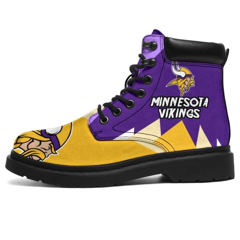 Minnesota Virkings All Season Boots | Casual Shoes | Vegan Leather Custom Boot Shoes TB145