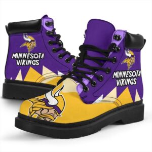 Minnesota Virkings All Season Boots | Casual Shoes | Vegan Leather Custom Boot Shoes TB145