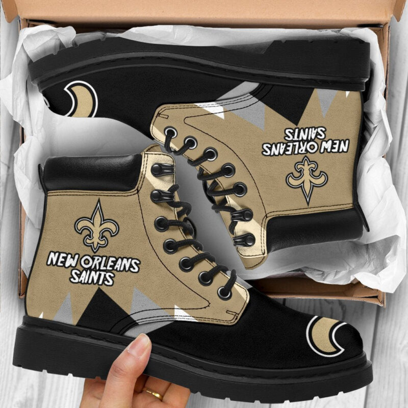 New Orleans Saints All Season Boots | Casual Shoes | Vegan Leather Custom Boot Shoes TB134