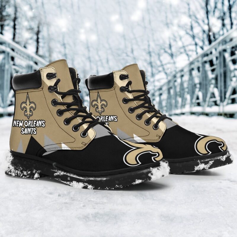 New Orleans Saints All Season Boots | Casual Shoes | Vegan Leather Custom Boot Shoes TB134