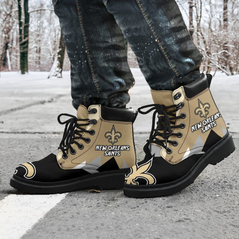 New Orleans Saints All Season Boots | Casual Shoes | Vegan Leather Custom Boot Shoes TB134