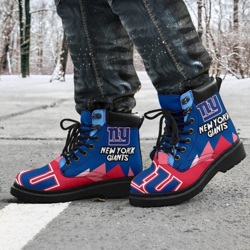 New York Giants All Season Boots | Casual Shoes | Vegan Leather Custom Boot Shoes TB131