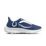 Indianapolis Colts Running Shoes Show your team pride with these Indianapolis Colts Running Shoes, designed for ultimate comfort and style. Perfect for game day or casual wear, these sneakers are a must-have for any Colts fan. Material: Crafted with 100% EVA material soles and insoles, these sneakers offer lightweight and durable support for your feet. Design: Featuring a classic lace-up closure with 5 eyelets, these sneakers ensure a secure fit and easy on-and-off access. Fit: The lace-up closure provides a timeless look while allowing for a customizable fit. Versatility: Ideal for every season, these sneakers are designed to be worn all year round, keeping you in style and comfort no matter the weather. Team Spirit: With the iconic Indianapolis Colts colors and logo, you can proudly display your team loyalty wherever you go. Whether you're heading to the stadium, running errands, or enjoying a casual outing, these Indianapolis Colts Running Shoes are the perfect addition to your wardrobe. Support your team in style and comfort!