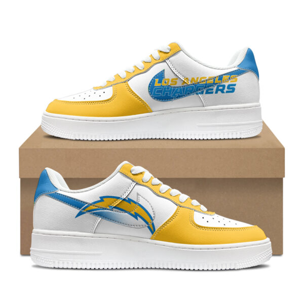 Los Angeles Chargers Low Top Sneakers Personalized Fan Sneakers Unique Chargers Themed Footwear