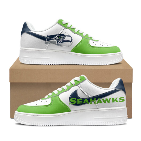 Custom Seattle Seahawks Air Force 1s | Personalized NFL Fan Sneakers | Unique Seahawks-Themed Footwear