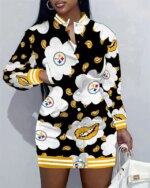 Pittsburgh Steelers Women Button Down Jacket Dress AZBTBDJD000245